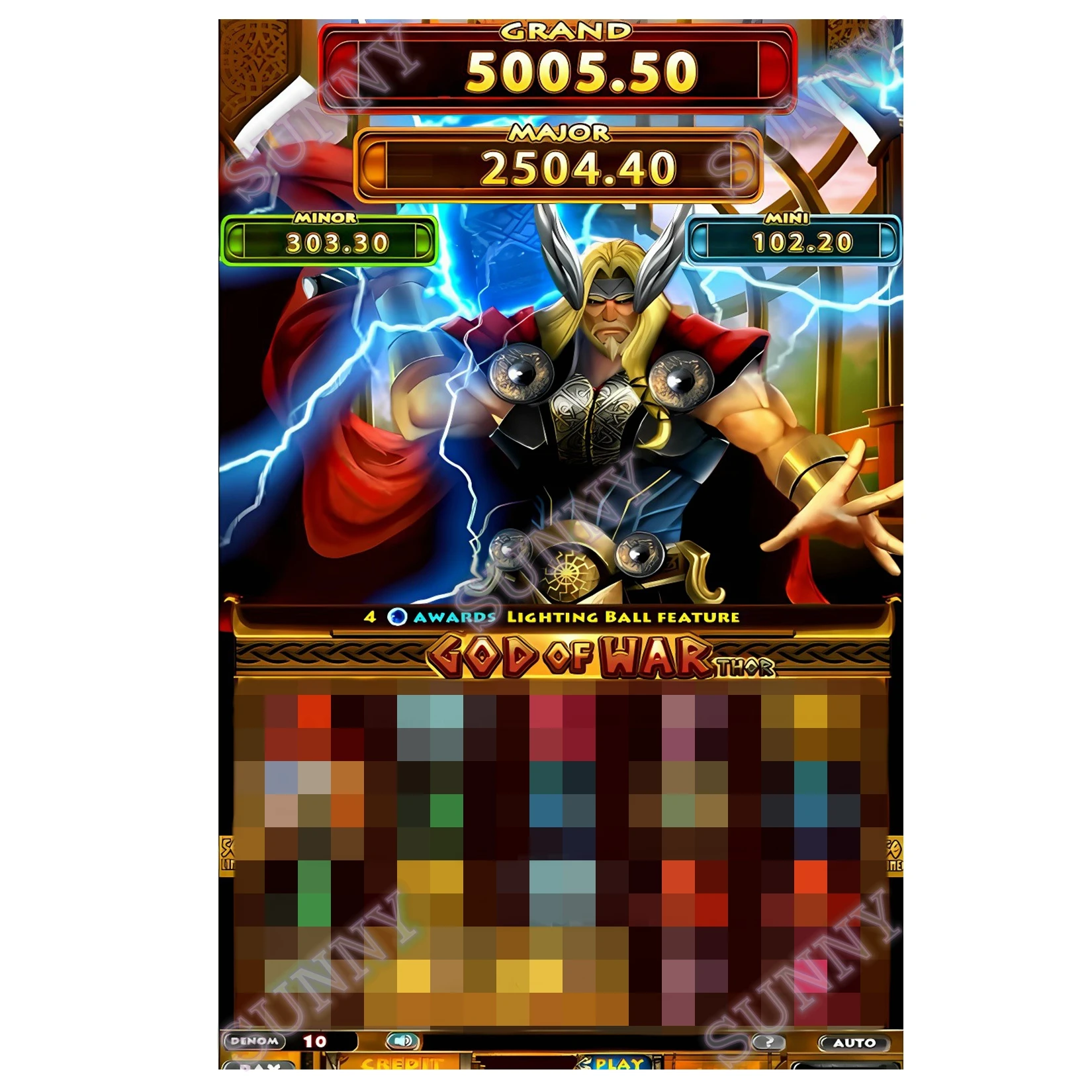 God of War Thor Poseidon Zeus Вертикальная игра Het карточная доска juegos Tarjeta/Аватар Aladdinn Fire link Бизон дракон освещение игры