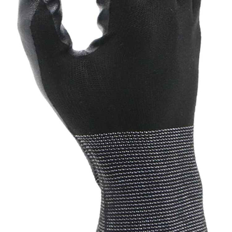ENTE SAFETY High Quality Nitrile Smooth Coated Safety Work Gloves Cheap Price Gardening Protective Gloves with Nylon Liner