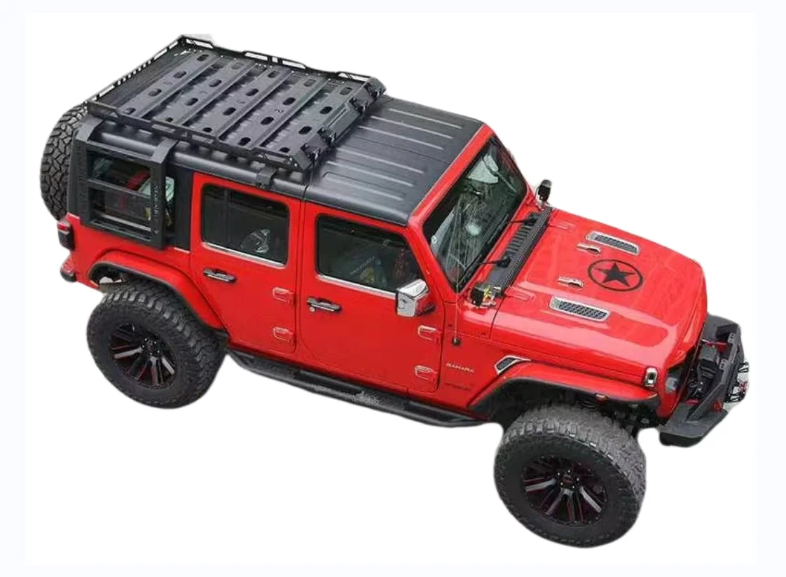 MANx4 Roof Rack Luggage Basket Cargo Carrier For Jeep Wrangler JK