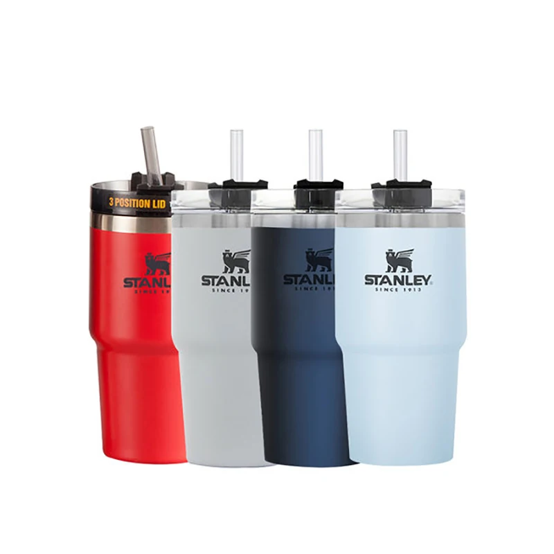 Кубок Стэнли из соломы и изоляции из нержавеющей стали, модный переносной Автомобильный стакан для воды для девочек