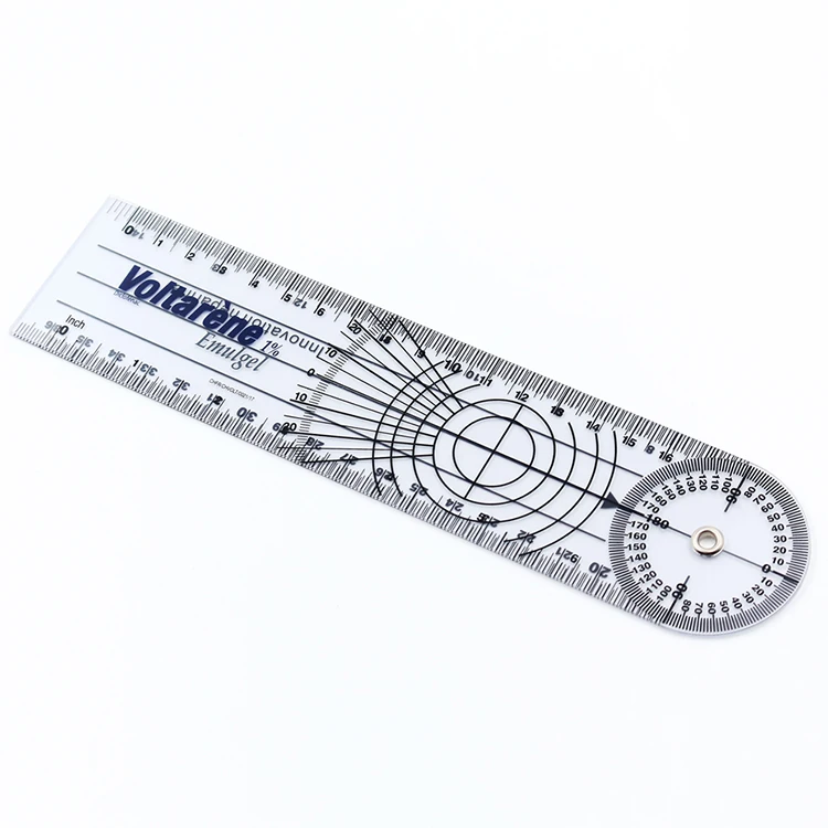 Medical Plastic Pvc Contact Angle Ruler Goniometer Plastic Ruler Triangle Protractor Set
