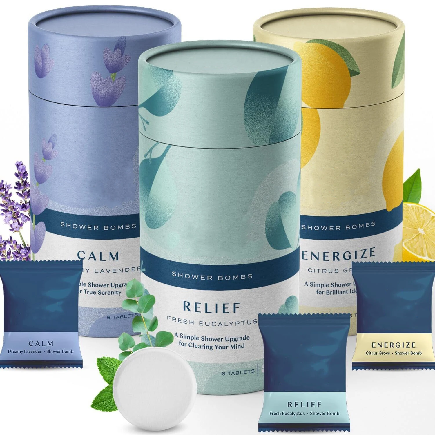 New Style Custom Canister Packing 6 Tablets Shower Steamer Tray Tablet Set With Aromatherapy Strong Scent