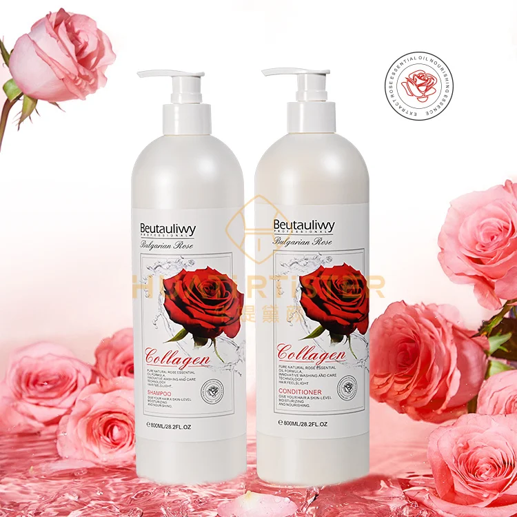 Huati Sifuli Beutauliwy herbal organic Nourishing Pure Natural Bulgarian rose water Essential Oil 800ml Shampoo And Conditioner