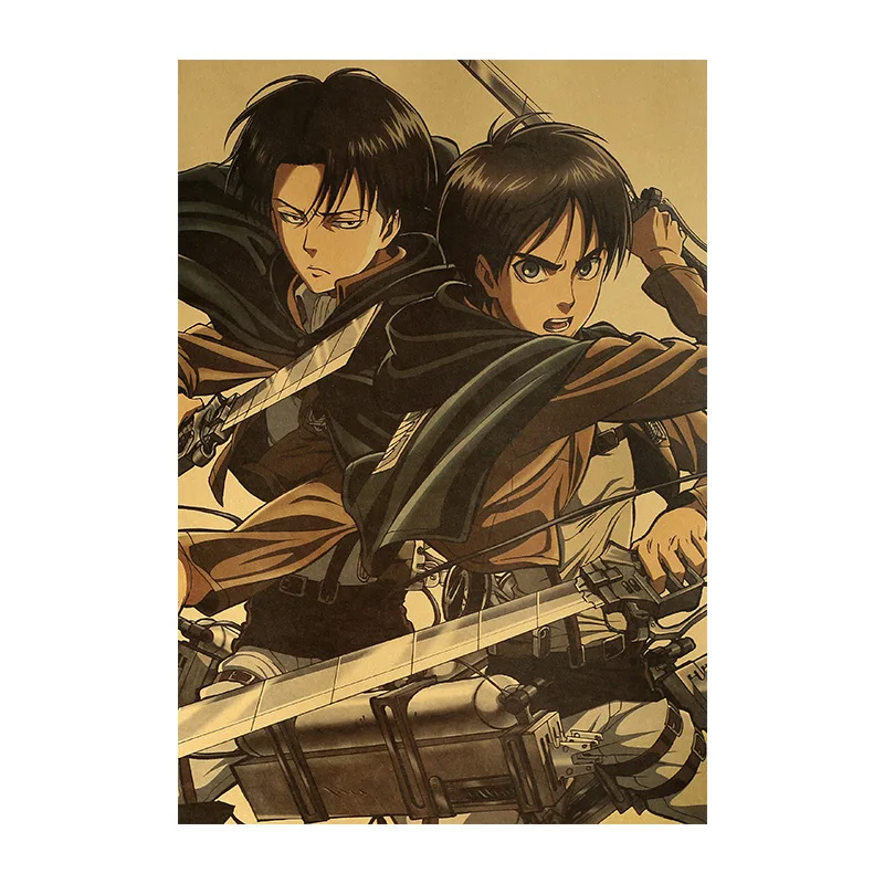 38 Styles Anime Posters Attack Cartoon Placard Home Decoration Retro Kraft Paper Anime Shingeki No Kyojin Poster
