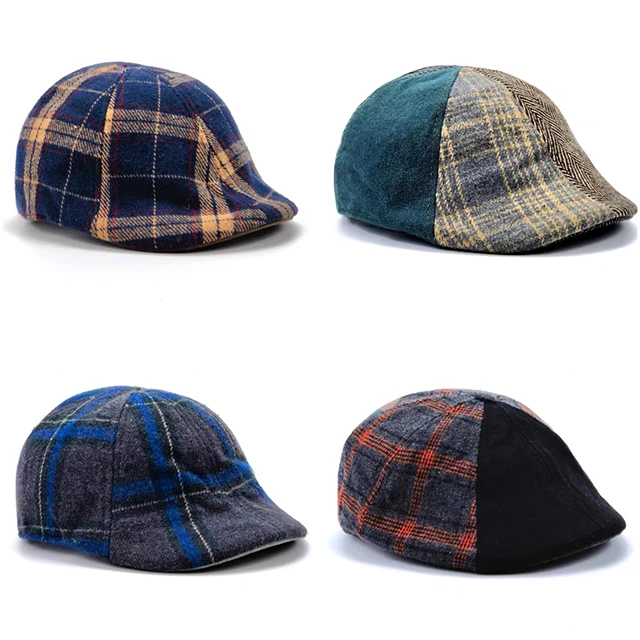 Custom high quality Italy Classic retro woolen men Ivy cap France casquette homme beret cowboy Gatsby Hat newsboy Flat top hats