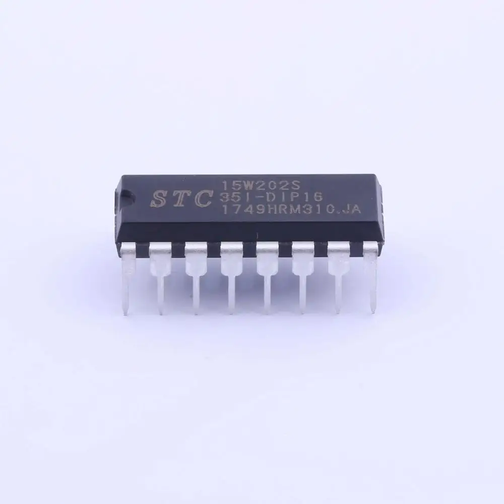 MCU STC15W202S-35I-DIP16 STC15W202 ARM Cortex RISC Flash Electronic Component  STC15W202S-35I-DIP16
