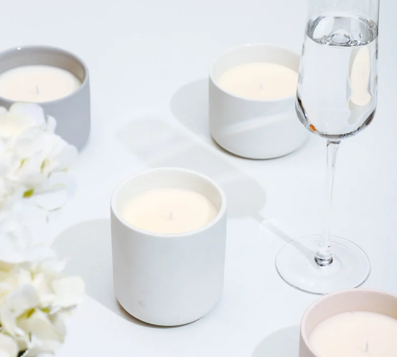 Elegant candle vessel empty Custom ceramic wholesale candle jars candle holder for tealight SPA massage melt Jar