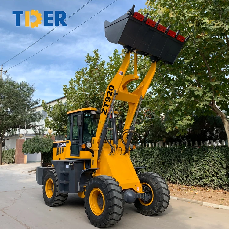 TDER brand garden loader tractor  ZT920 100hp 2 ton zl18 loader optional landscape roke Hedge Trimmer