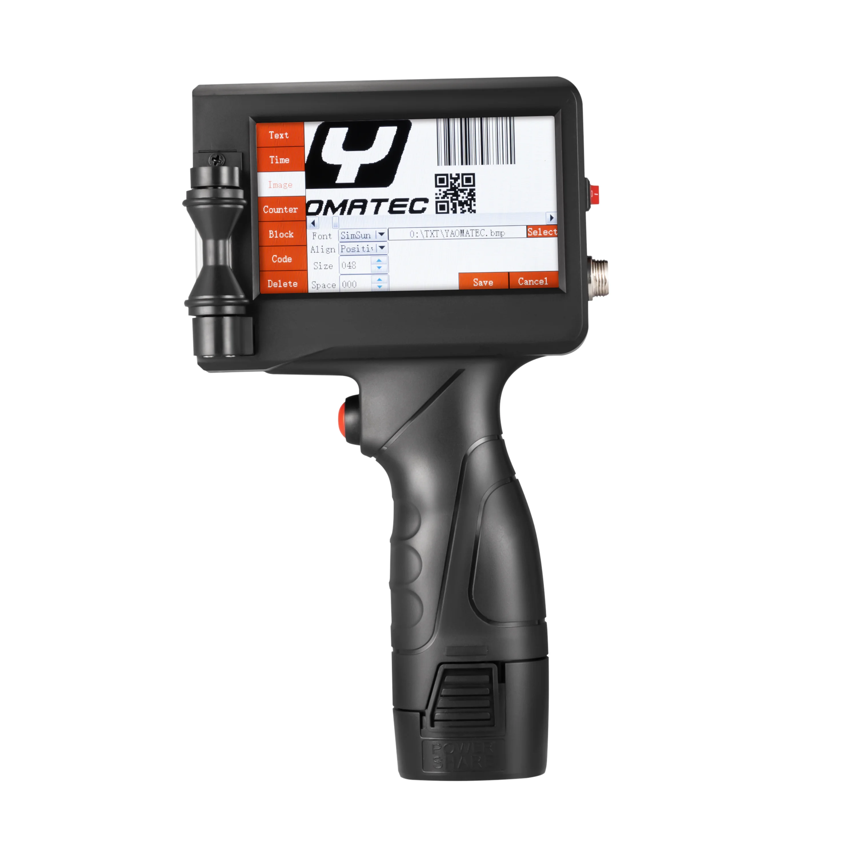 YAOMATEC handheld batch coding machine for Date Number Logo Plastic Carton Handheld Inkjet Printer expire date printing machine