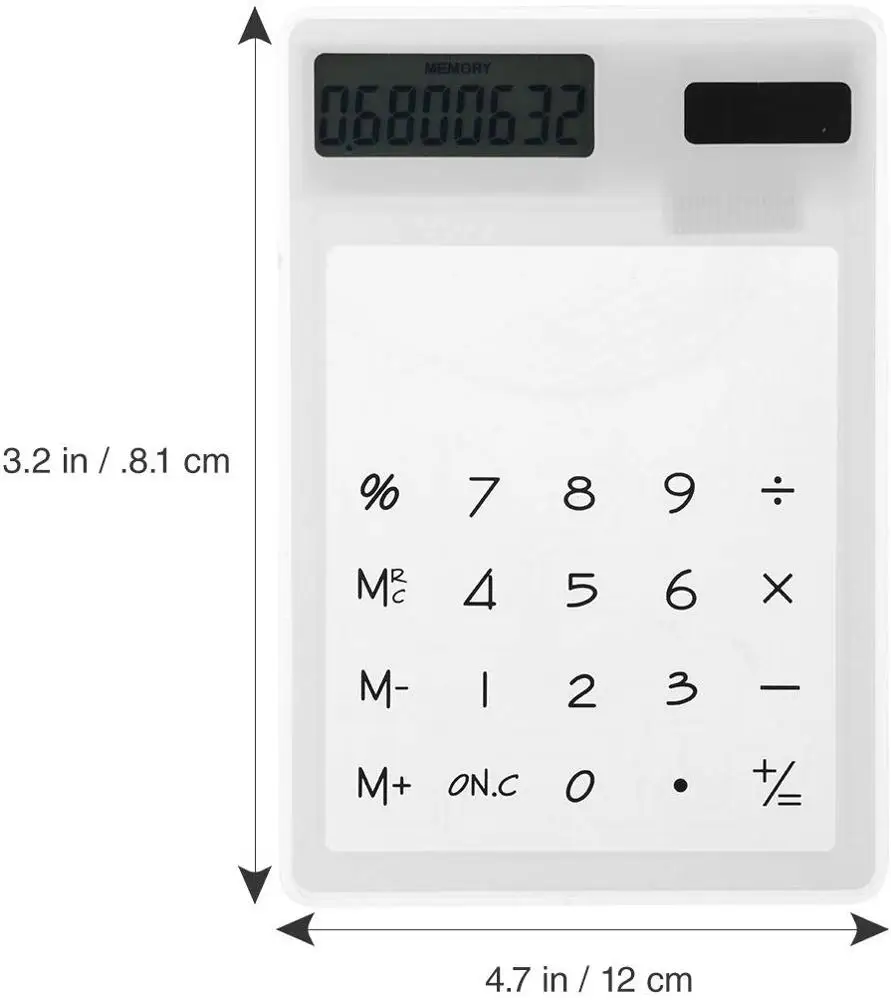 
Solar Energy Led Calculator Touch Screen Panel Transparent Calculator 