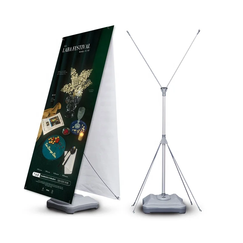Hot Selling Eindproof Promotion Advertising 20pcs/ctn Custom Printing X Banner Stand With Waterbase