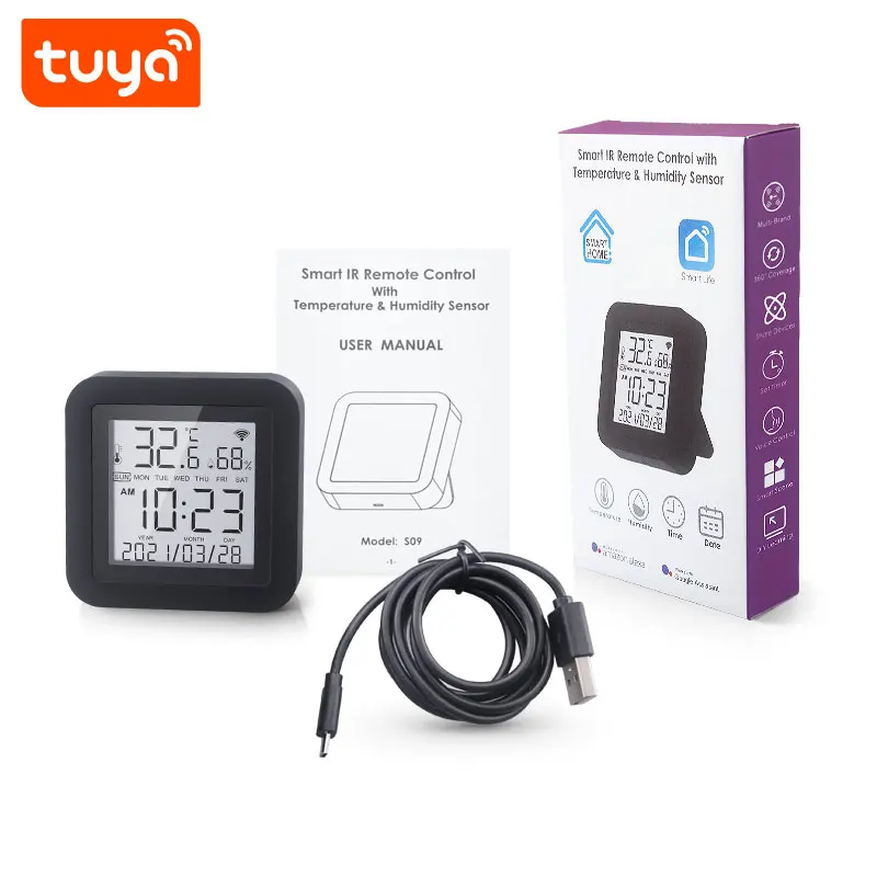 Hot Sale Temperature Humidity Sensor Tuya Smart WiFi IR Remote Control For Home Appliance PST-S09