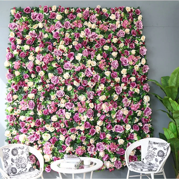 Customized Wedding Decor Roll Up Cloth Preserved Flower Walls Panel Backdrop Rose Silk Artificial Peony Flower Wall For Party