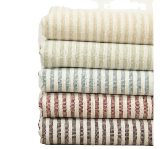 OEM Yarn Dyed  Stripe Cotton Fabric for Garments and Bedding set Woven TWILL Polyester Uniform Fabric