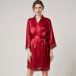 2021 factory price women summer satin sleepwear chinese kimono robe