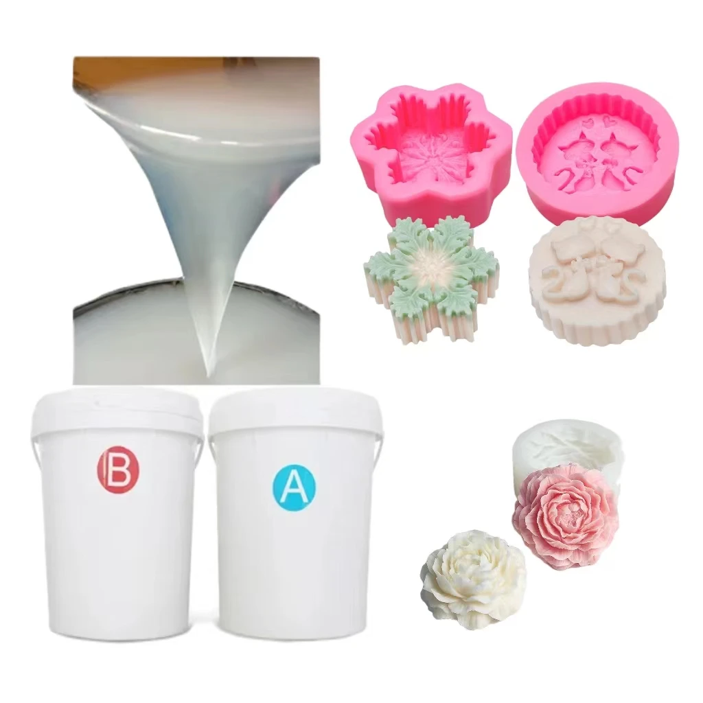 High quality platinum Based skin safe RTV2 addition liquid silicone rubber for 3d soap candle molds making