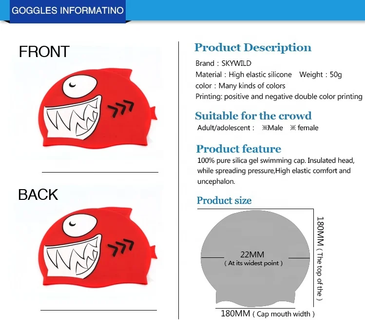 Custom Acceptable 100% Environmental Silicone Custom Logo Swim Cap for Adult Eco-Friendly Waterproof Silicone Swimming Cap
