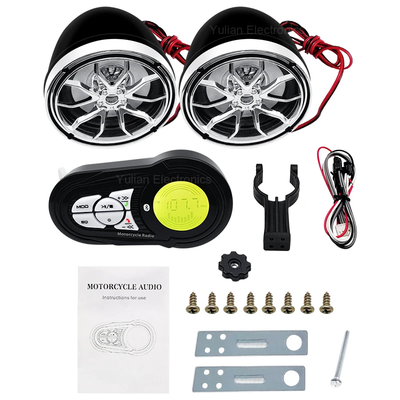 Waterproof Motorcycle Mp3 Audio Speaker Fm Radio Automobile Amplifier Alarm System