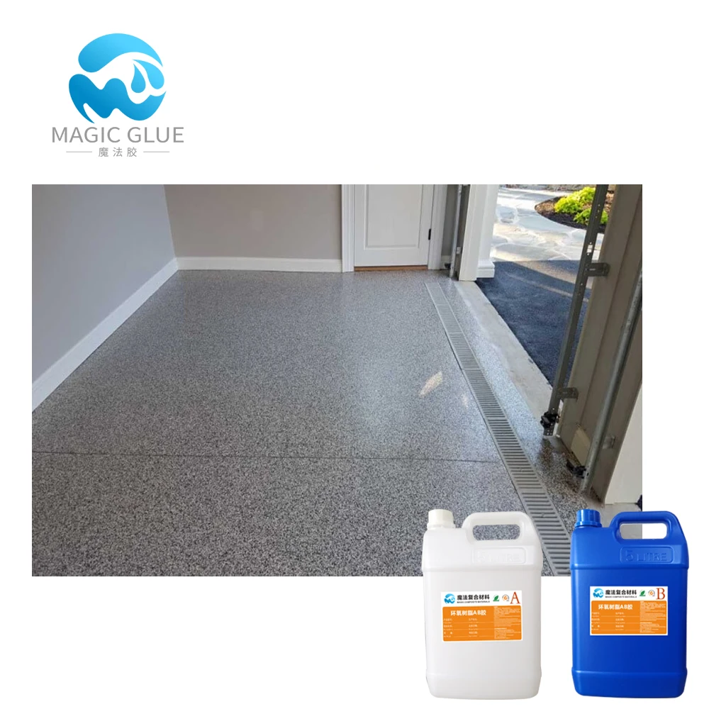 Decorative Epoxy Floor Water-based Clear AB Glue Pebble Flooring