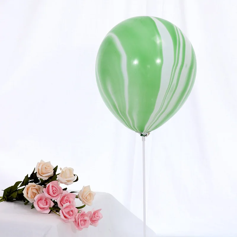 100pcs 12in 10in Thick Color Agate Birthday Party Latex Balloon Set Wholesale