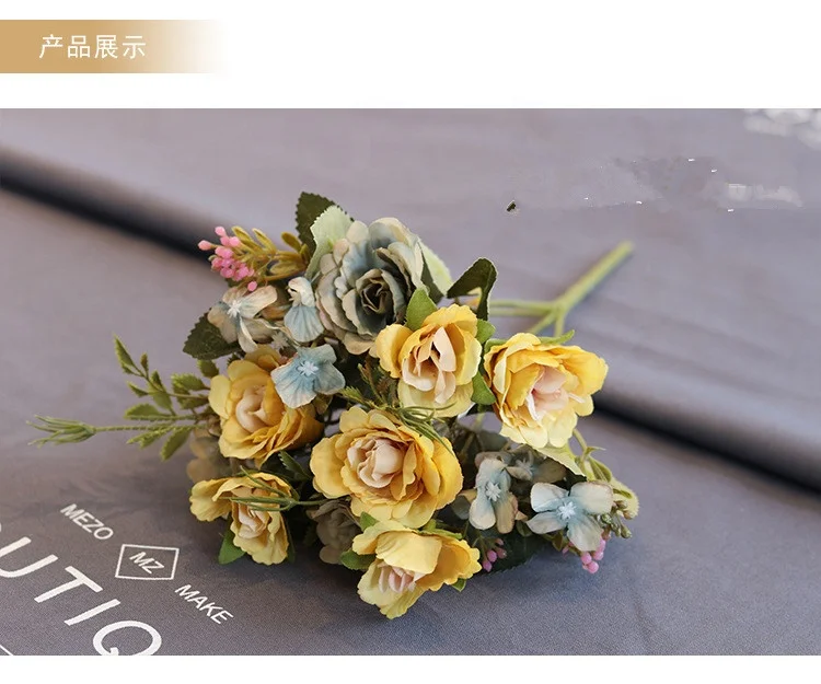 
Indoor Home Decoration Outdoor Plant Wedding Centerpieces Gorgeous Bloom Clusters Stems Silk Artificial peony Flowers Bouquets 