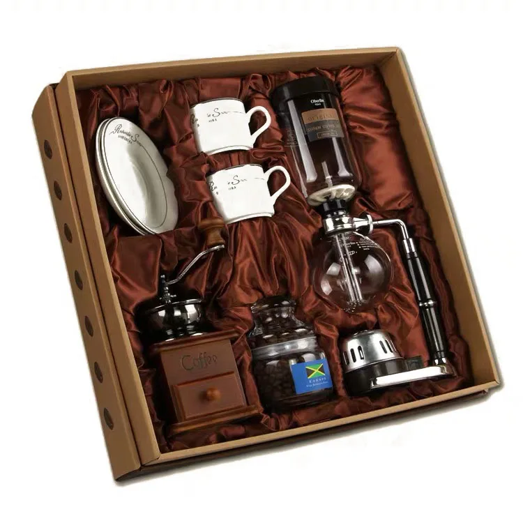 gift packing portable coffee sets tabletop syphon balance espresso dripper coffee maker machine glass syphon coffee