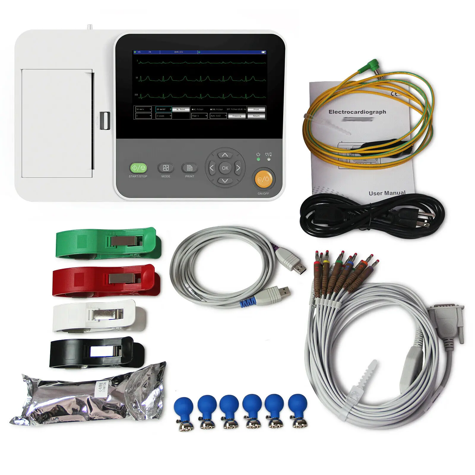 CONTEC монитор ЭКГ E6 6-канальный машина electrotelegraph флеш-накопитель USB сенсорный 12 EKG программное обеспечения для подключения к компьютеру