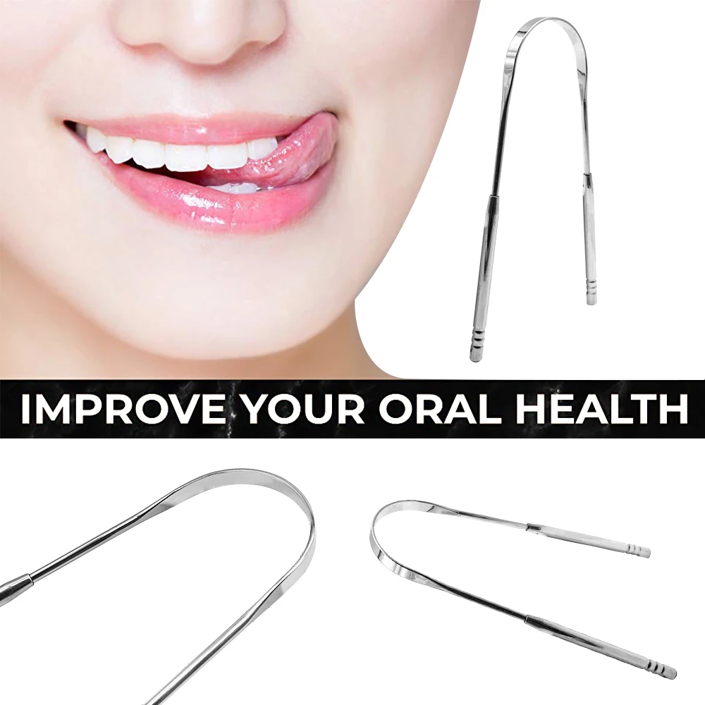 Surgical Grade Stainless Steel Dental Scaler Oral Care Tongue Cleaner Scraper