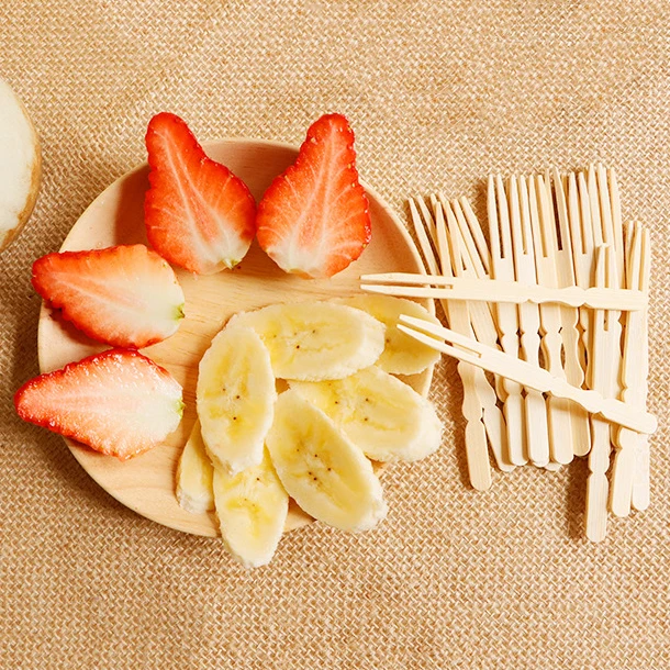 Fruit Fork Top Quality Mini Bamboo Fork Food Grade 0.7*10cm Fruit Snacks Fork Use