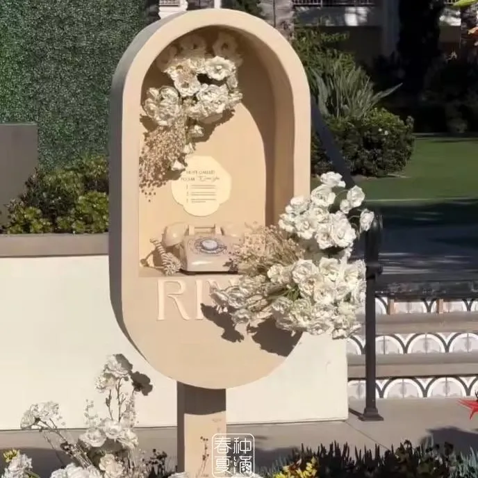 Recording Table Leave A Message For Wedding Decoration Telephone Booth Audio Guestbook Stand