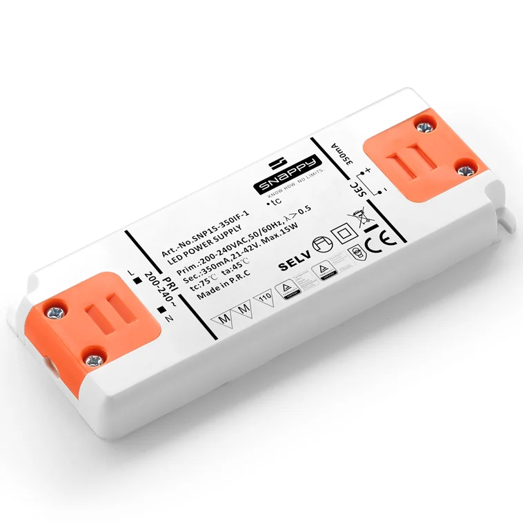 SNP15-350/700IF-1  Input 180-264VAC 15W 350mA/700mA  IP20 super slim  constant current SNAPPY LED Driver for furniture lighting