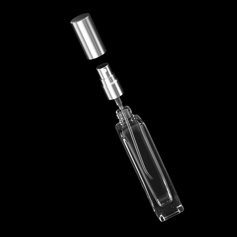Hot Sale Empty Custom Glass Mini square pink Green Blue Black 15ml Perfume Spray