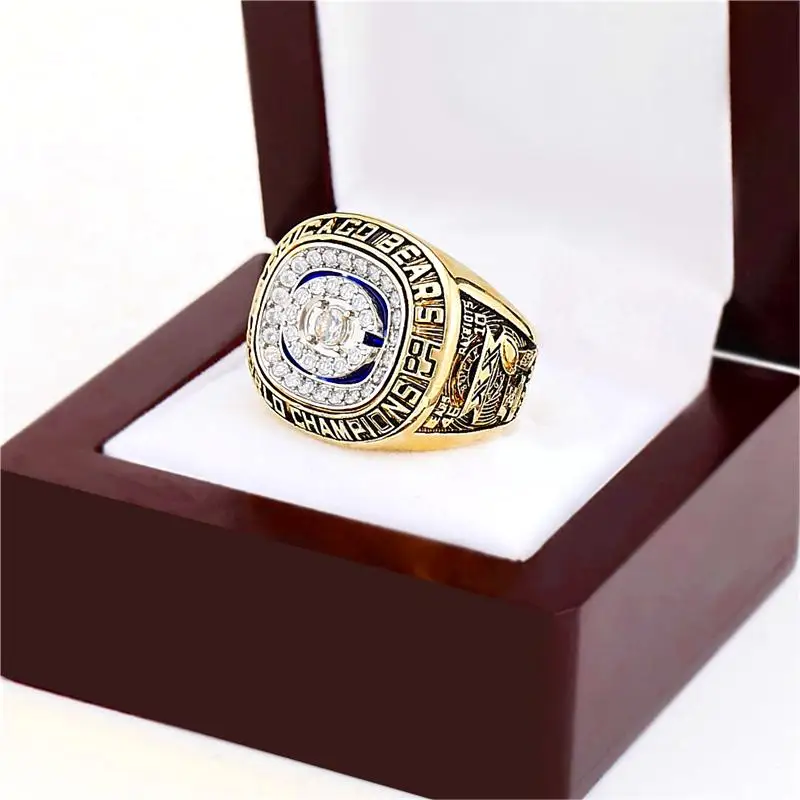 1985 Chicago Bears Кольцо чемпионата мира с деревянной витриной
