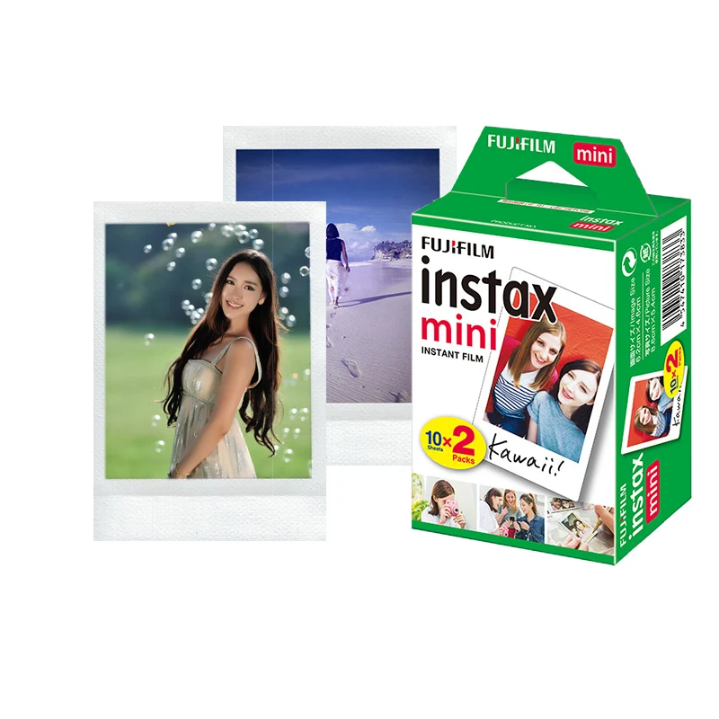 Оригинальная мгновенная пленка Fujifilm instax mini, 3 дюйма, 2 упаковки, 20 листов для s (белая рамка)