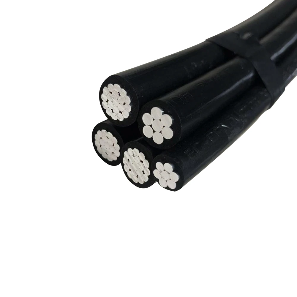 33-209 Standard NF C Aerial Bundled Conductor 3X70+54.6+2X16MM2 XLPE Twisted Electrical Overhead cable