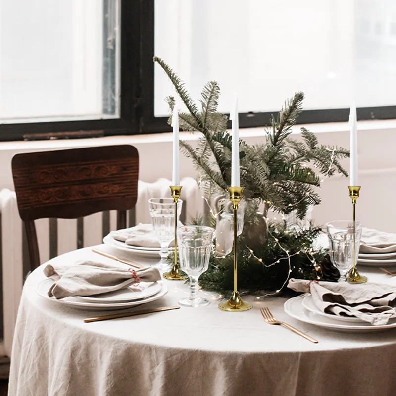 Clear Candlestick Nordic Geometric Stand Tall Wall Luxury gold Metal Candle Holder For Home Decor