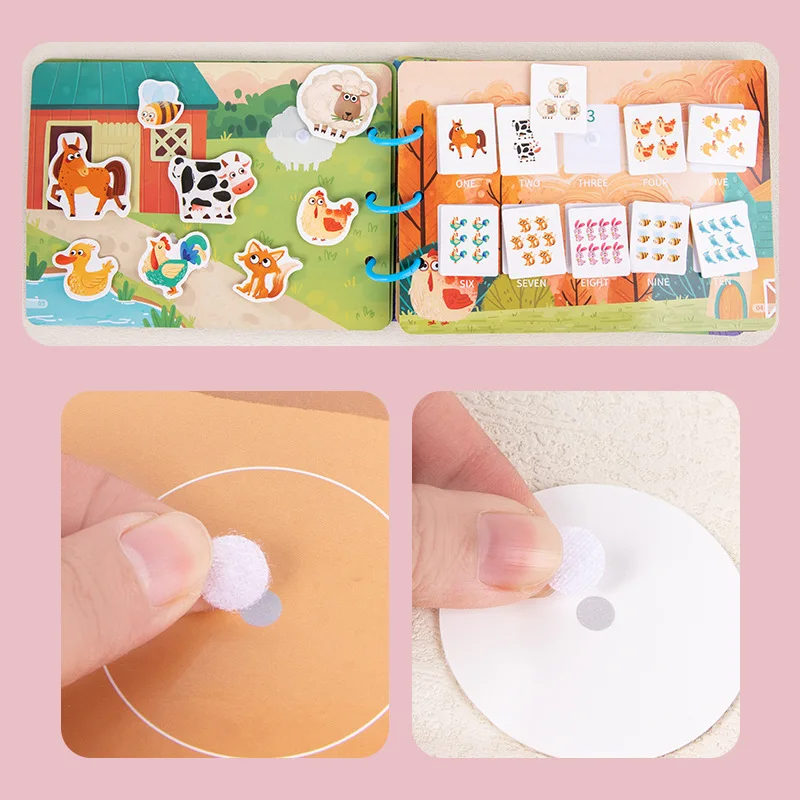 Quiet book early education Velcro 1 Children 2-3 years old infant Montessori cognitive one-year-old baby tear educational toys