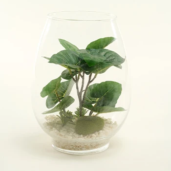 Artificial succulent plants in glass cup modern home decor Faux potted Greenery
