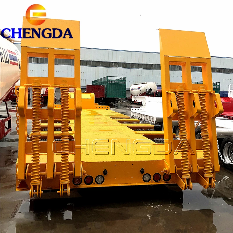 3 Axles Mechanical Low Bed Semi Trailer Lowboy Lowbed Trailer For Sale