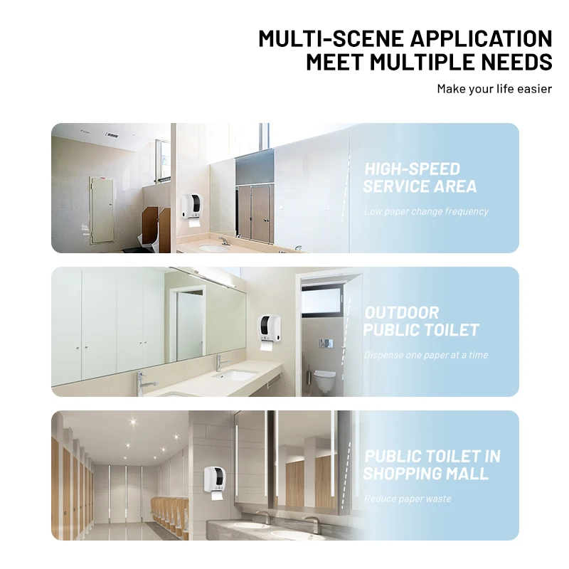 FQ-001 China Supplier Automatic Toilet Paper Towel Dispenser Auto Cut Hand Roll Holder Wall Mounted