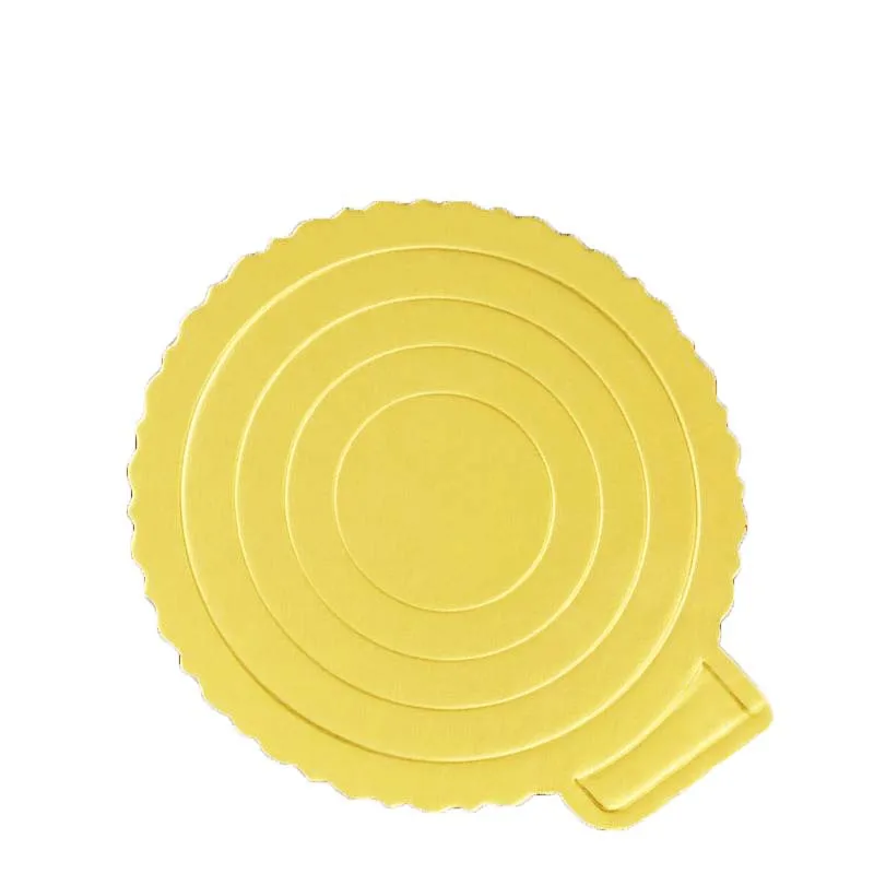 Custom Baked Cake Paper Board Pads Food Tray Golden Base Cardboard Mousse Mat Round Cake Pads