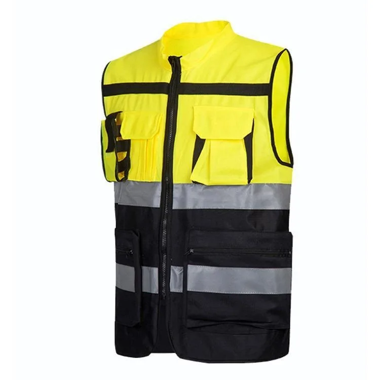 Jinda Traffic Safety Reflective Vest Emergency Safety Vest Vest With Pockets And Zipper