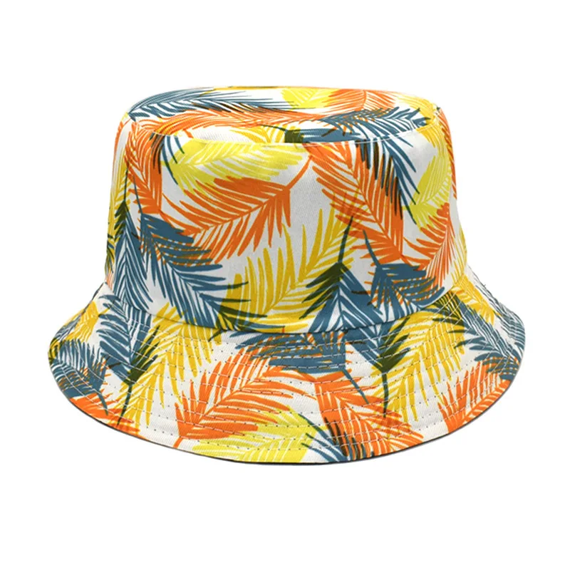 2022 Summer Fashion Cotton Reversible Bucket Hat Custom Print Floral Caps Tropical Hats With Custom Logo With Custom Logo For Ho