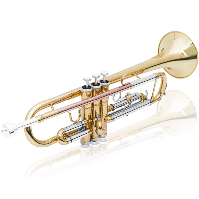 Aiersi Brand Yellow Brass Trumpet Musical Instruments Gold Lacquer  Body
