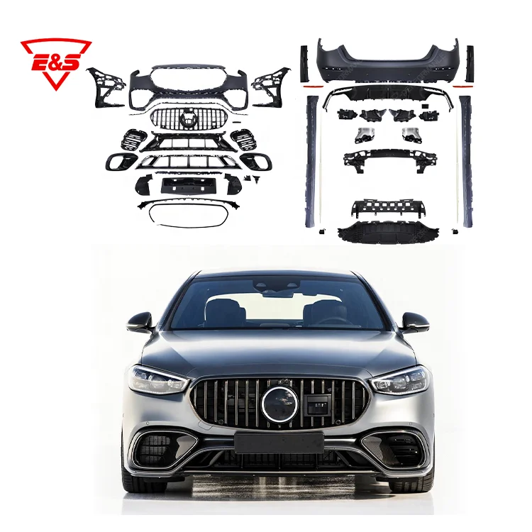 Factory Price Car Bumper With Grille Side Skirt Rear Diffuser With Tips Upgrade S63 AMG Style Bodykit For BENZ S Class W223