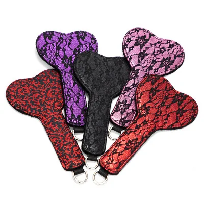 
Heart Shaped Lace Paddle Wholesale Bondage Sex Shop Slave Spanking Paddle for Men Sexy Hip Pat Flirt SM Sex Toys 