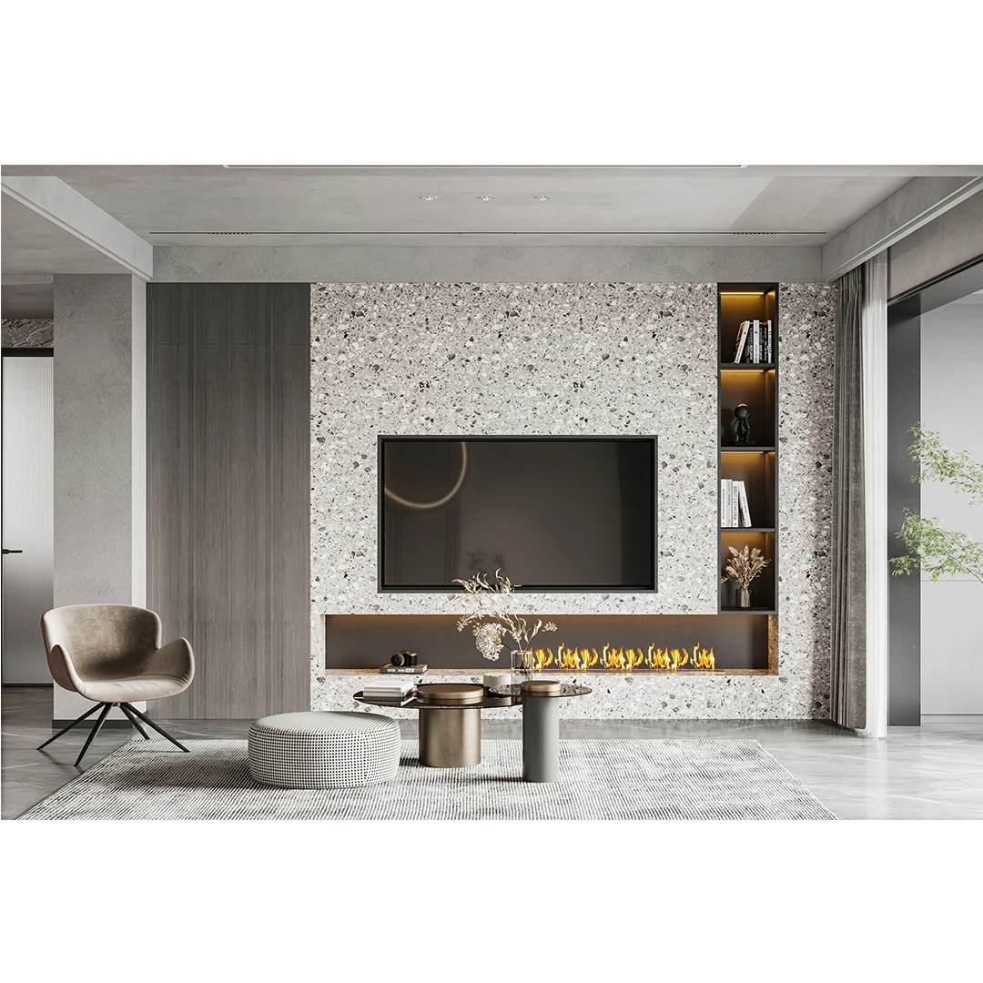 2024 Internet celebrity new suspended suspended rock slab TV background wall decoration custom living room video wall