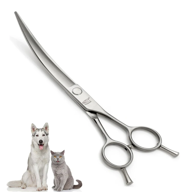 Japanese 440C Stainless Steel Pet Grooming Hair Cutting Curved Scissors Dog Scissors