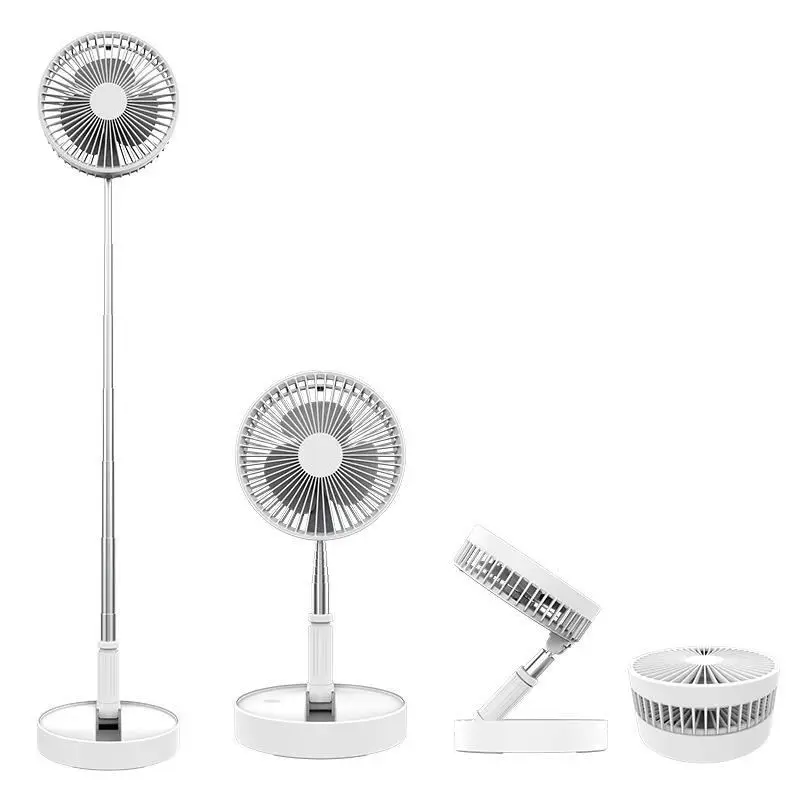 Adjustable Desktop Cooling Floor Folding Telescopic Table Fan 7200mah Kc Battery Usb Rechargeable Air Cooling Standing Fans