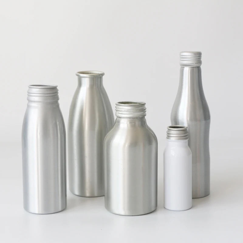 Custom 100ml 300ml 330ml screw top Alcoholic Whiskey Vodka Essence container cans beverage aluminum metal bottles